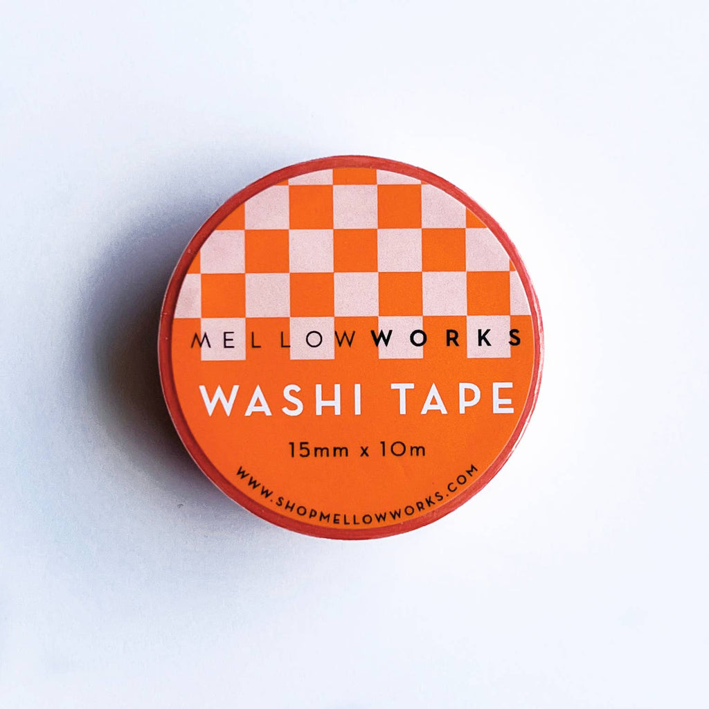 Coral Checkerboard Washi Tape