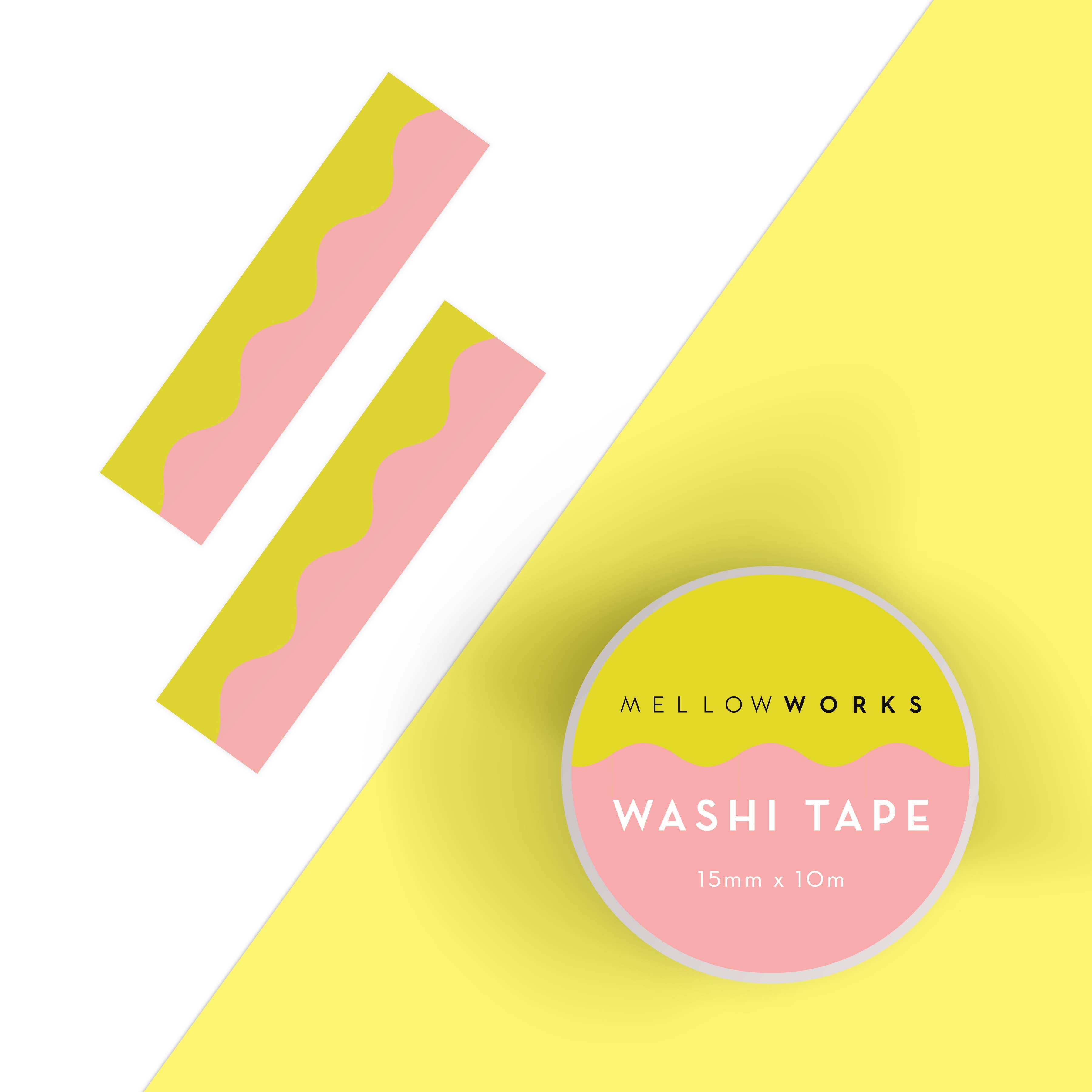 Chartreuse and Pink Wave Washi Tape
