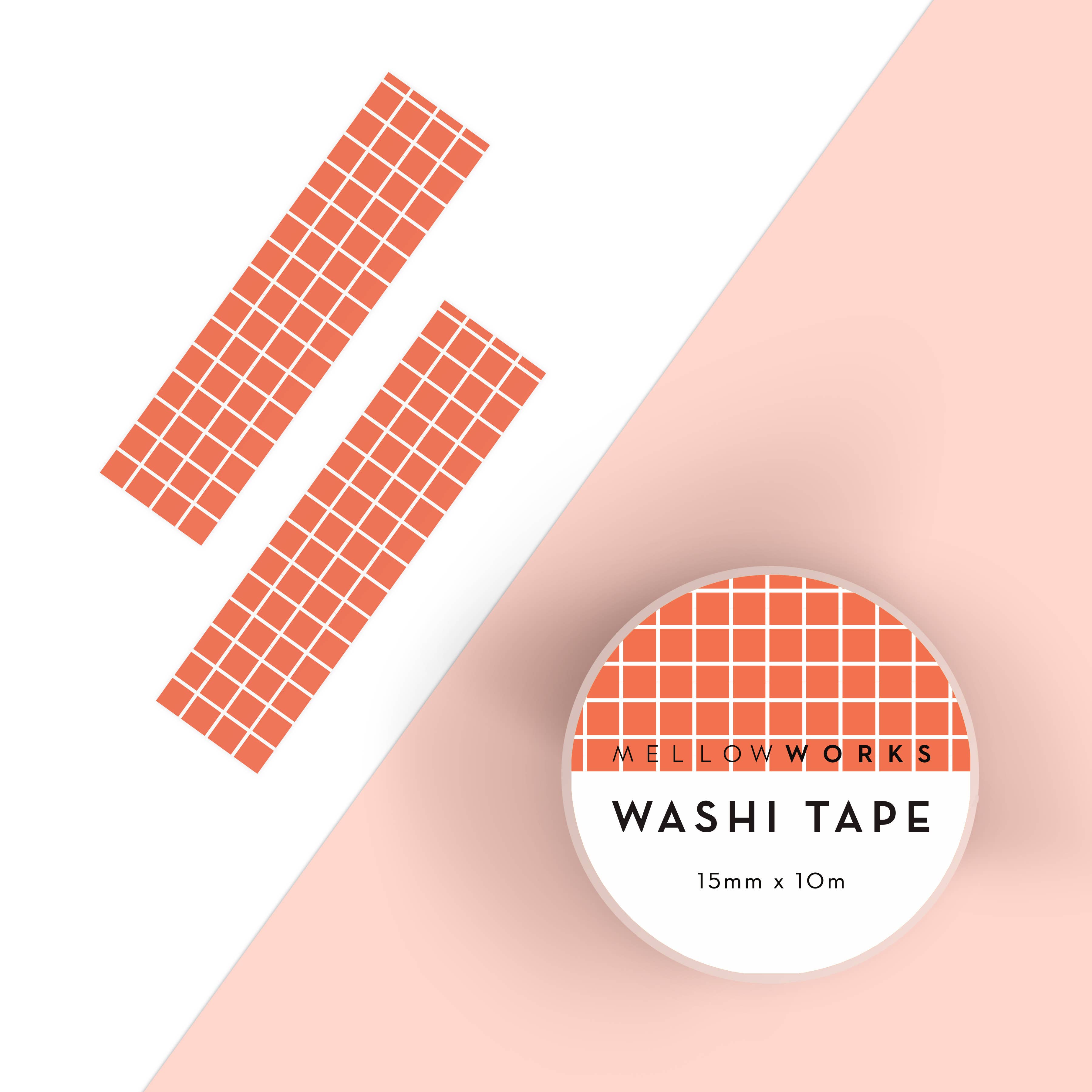 Blood Orange Grid Washi Tape