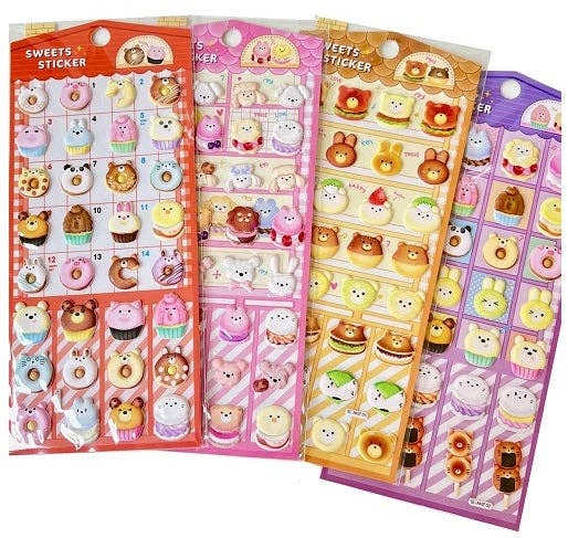 Foods Puffy Assorted Stickers