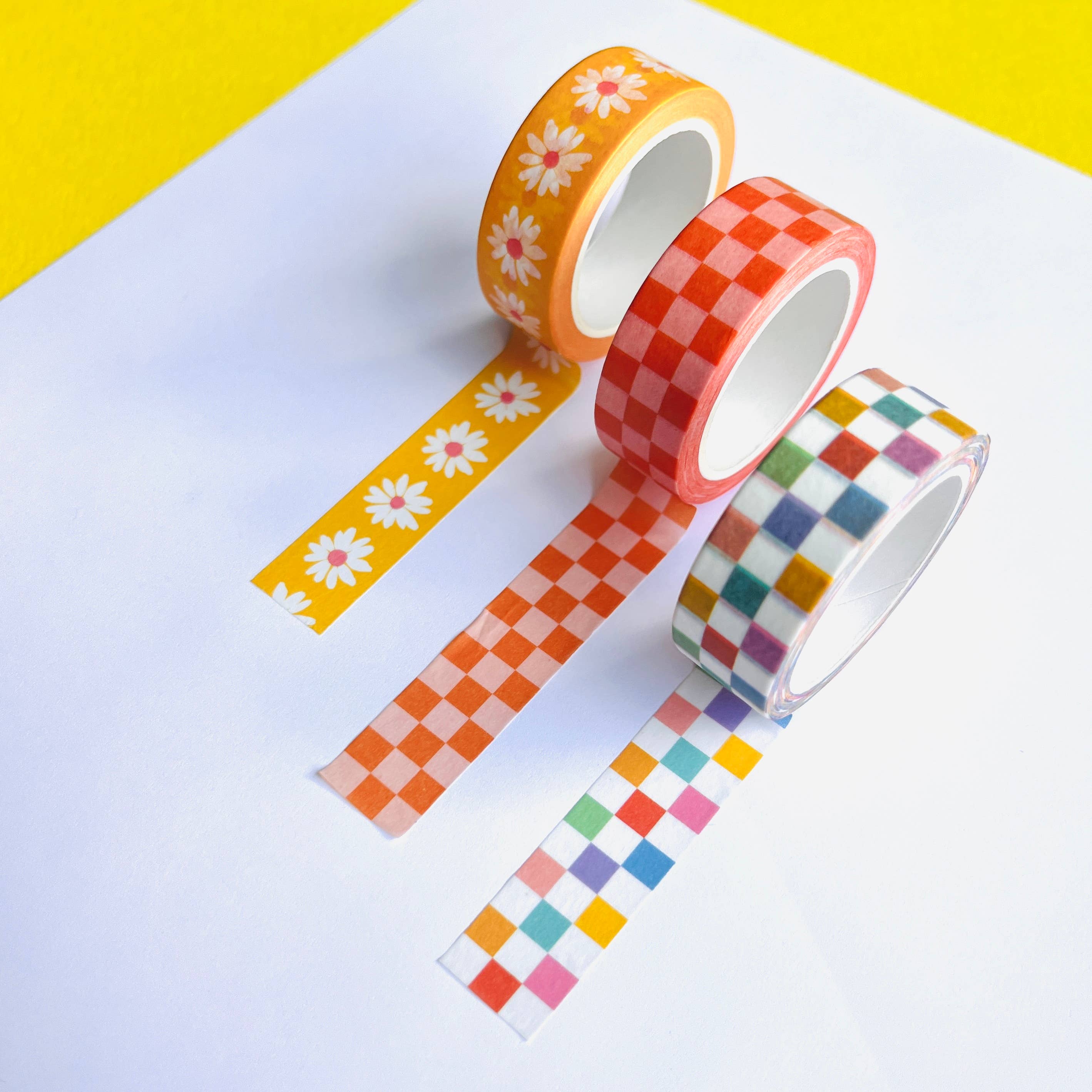 Coral Checkerboard Washi Tape