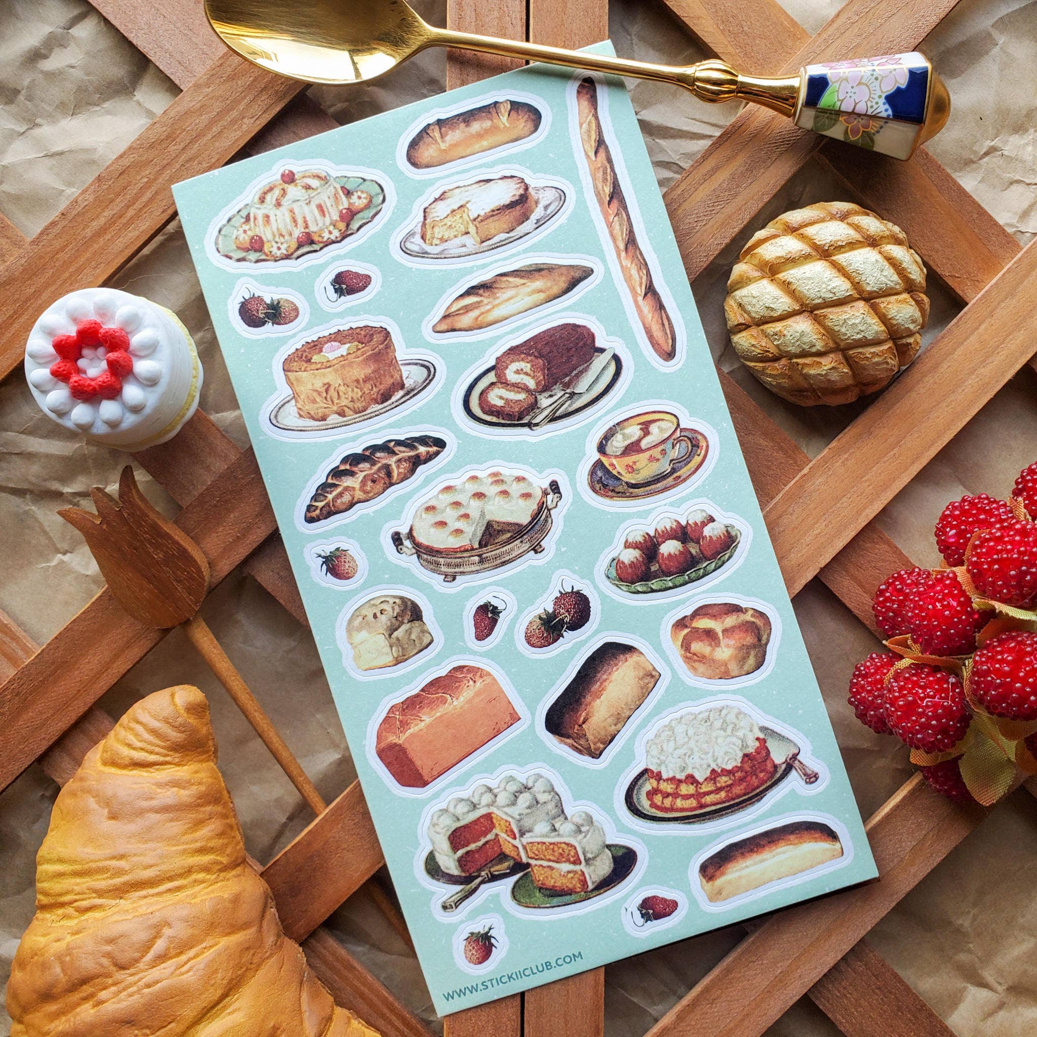 Retro Bakery Delights Sticker Sheet