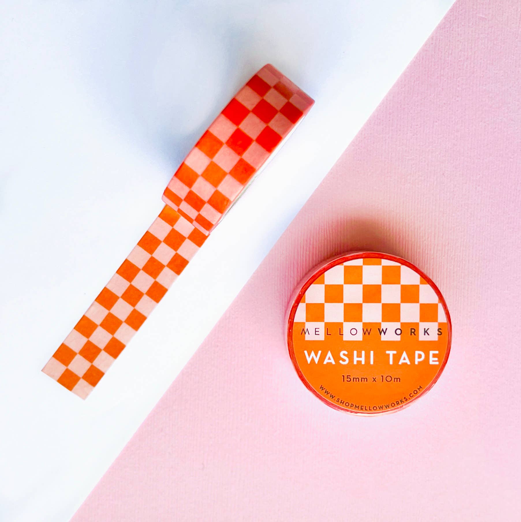 Coral Checkerboard Washi Tape