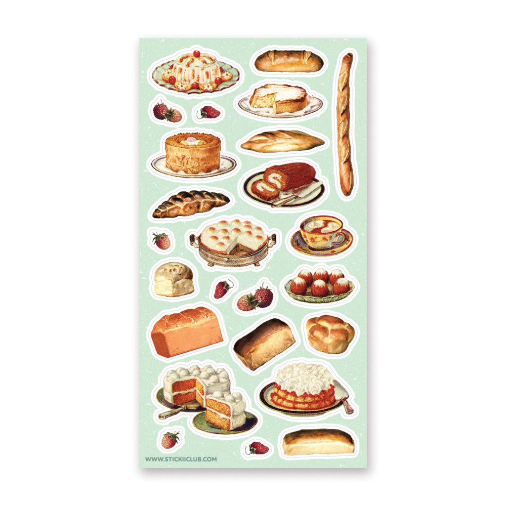 Retro Bakery Delights Sticker Sheet