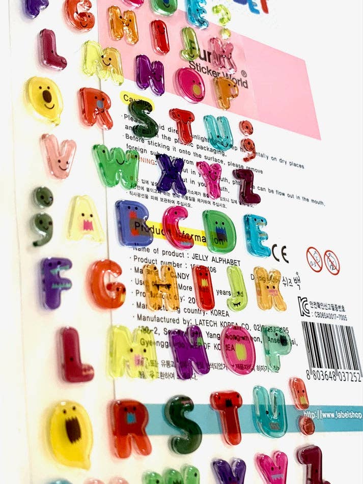 Jelly Alphabet Gel Stickers