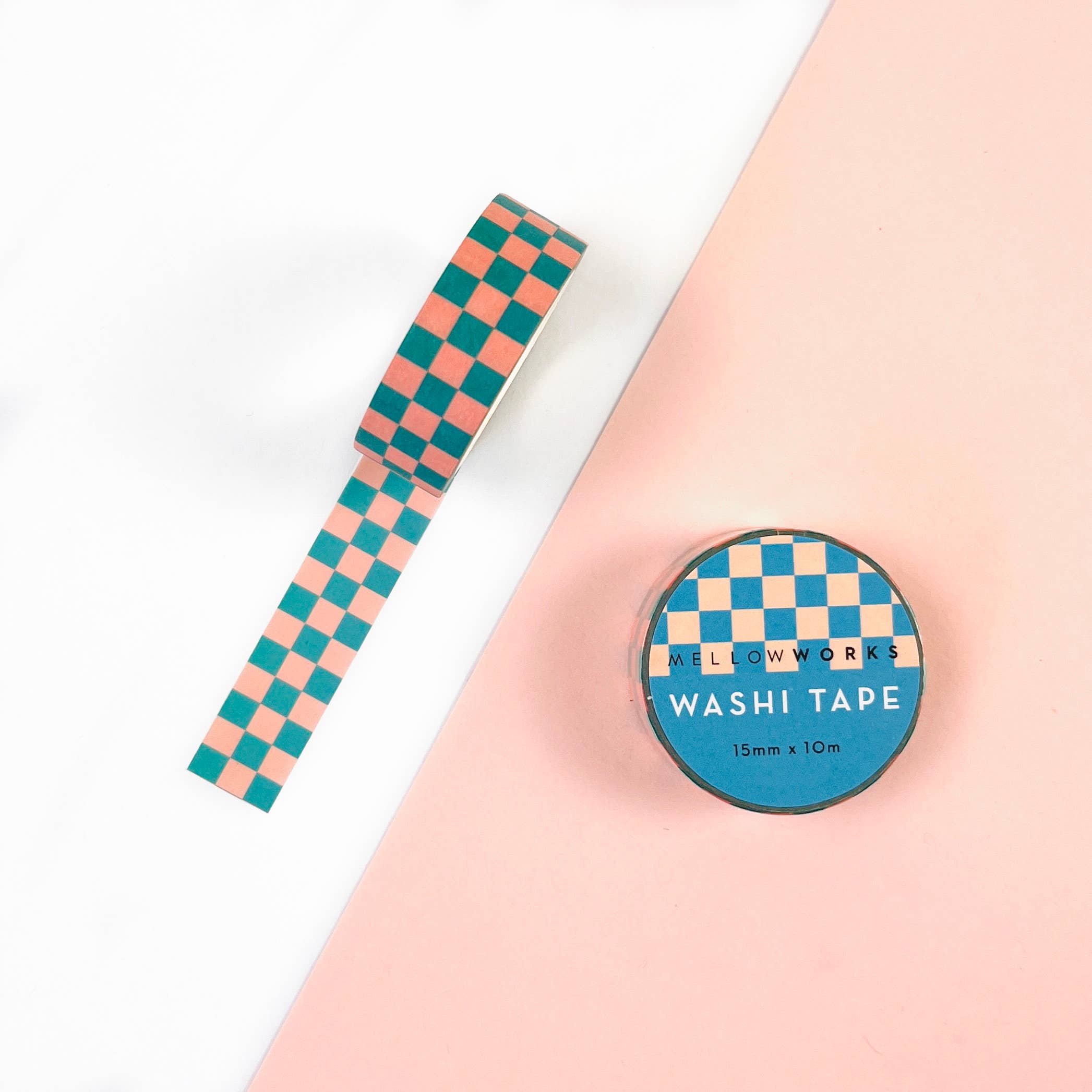 Green and Pink Checkerboard Washi Tape