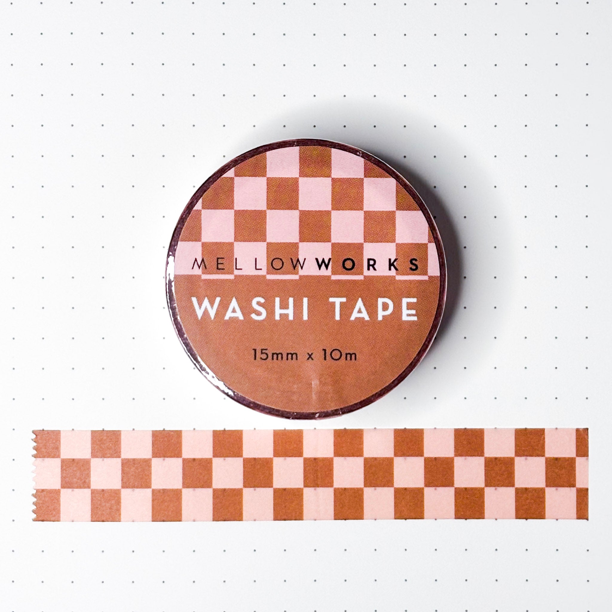 Brown and Pink Checkerboard Washi Tape