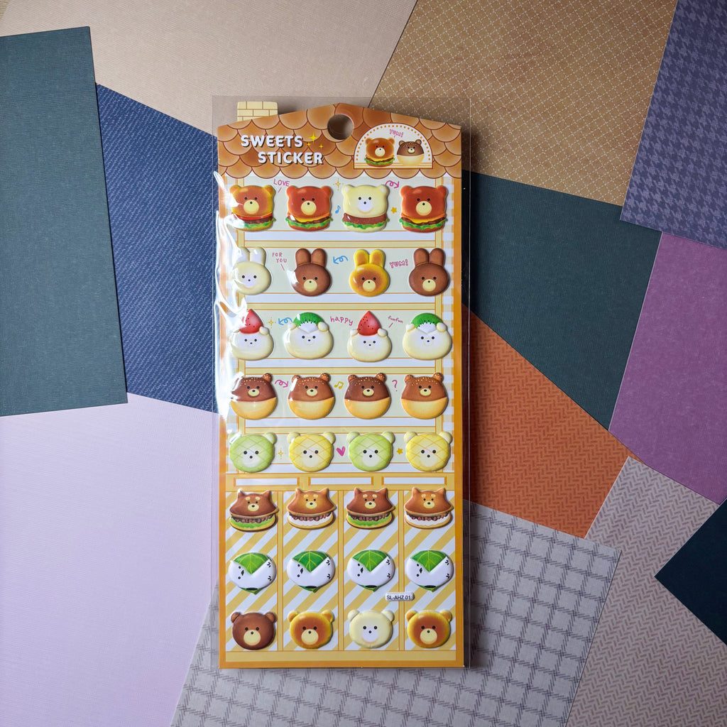 Foods Puffy Assorted Stickers