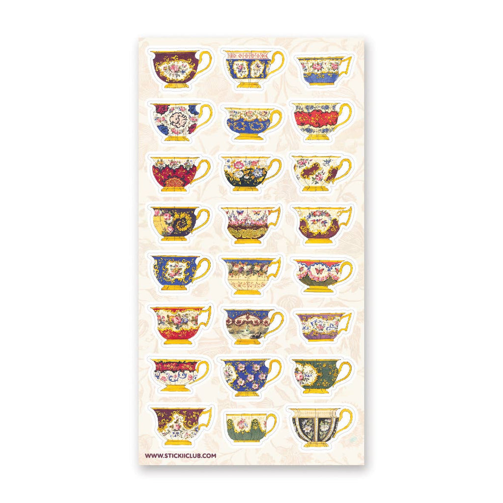 Porcelain Teacups Sticker Sheet